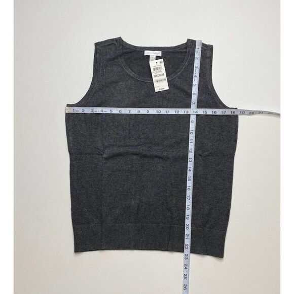 Charter Club Sweater Tank Top Medium Gray Women's Sleeveless Crewneck NEW - Picture 3 of 6